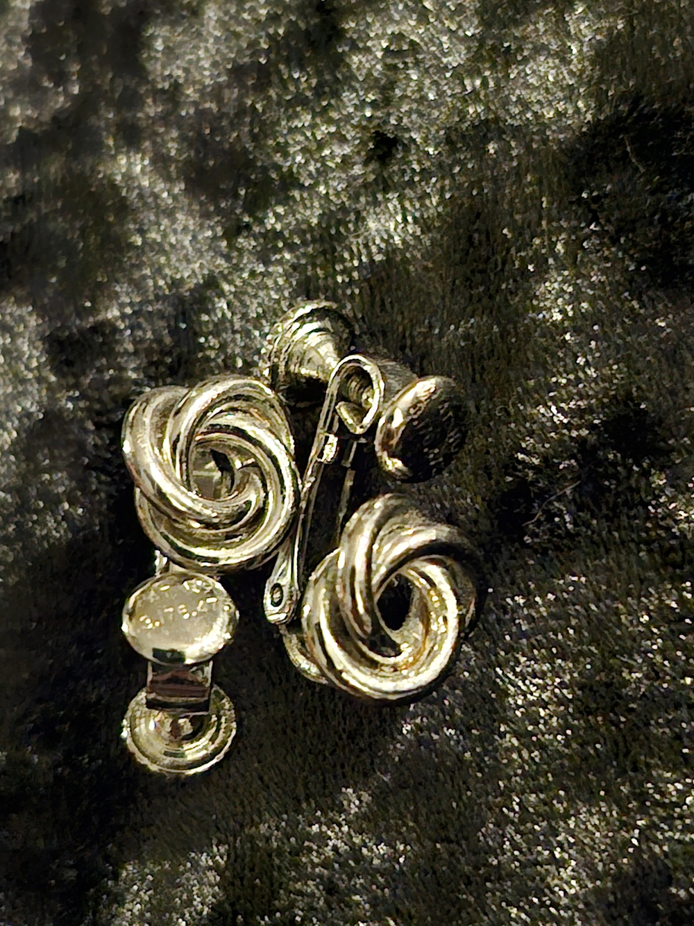 Vintage Vendôme Silver-Tone Swirl Knot Screw-Back Clip Earrings Signed